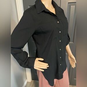B7-26 Calvin Klein Black Button-Down Shirt